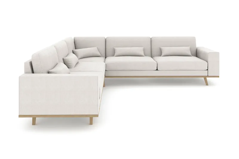 Copenhagen 6-personers L-formet Hjørnesofa i Stof - Lysegrå - Møbler - Sofaer - Hjørnesofa