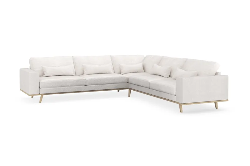 Copenhagen 6-personers L-formet Hjørnesofa i Bouclé - Hvid - Møbler - Sofaer - Hjørnesofa