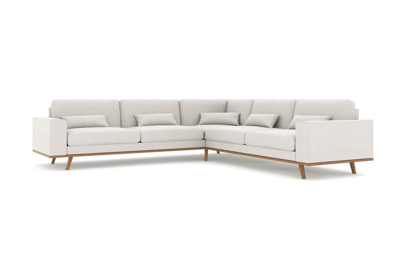 Copenhagen 6-personers L-formet Hjørnesofa i Stof - Lysegrå - Møbler - Sofaer - Hjørnesofa