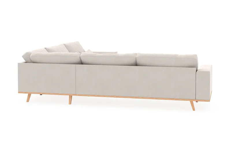 Copenhagen 6-personers L-formet Hjørnesofa i Fløjl - Cremehvid - Møbler - Sofaer - Hjørnesofa