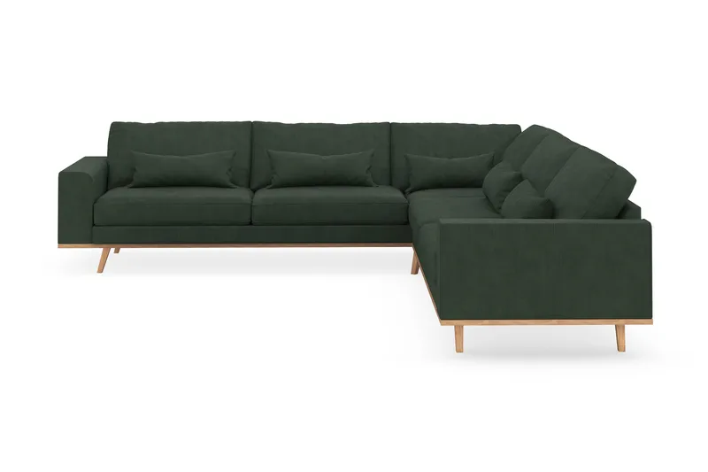 Copenhagen 6-personers L-formet Hjørnesofa i Manchester - Mørkegrøn - Møbler - Sofaer - Hjørnesofa