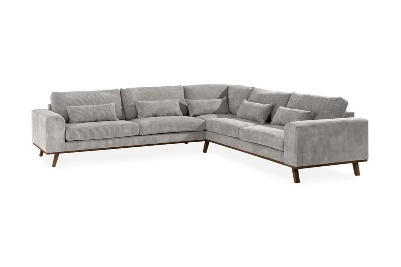 Copenhagen 6-personers L-formet Hjørnesofa i Manchester - Lysegrå - Møbler - Sofaer - Hjørnesofa