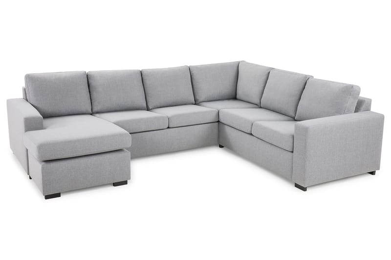 Crazy 5-personers Venstrevendt U-formet Hjørnesofa med Chaiselong i Stof - Grå - Møbler - Sofaer - Hjørnesofa