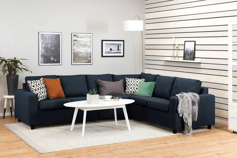 Crazy 5-personers Vendbar L-formet Large Hjørnesofa i Stof - Blå - Møbler - Sofaer - Hjørnesofa