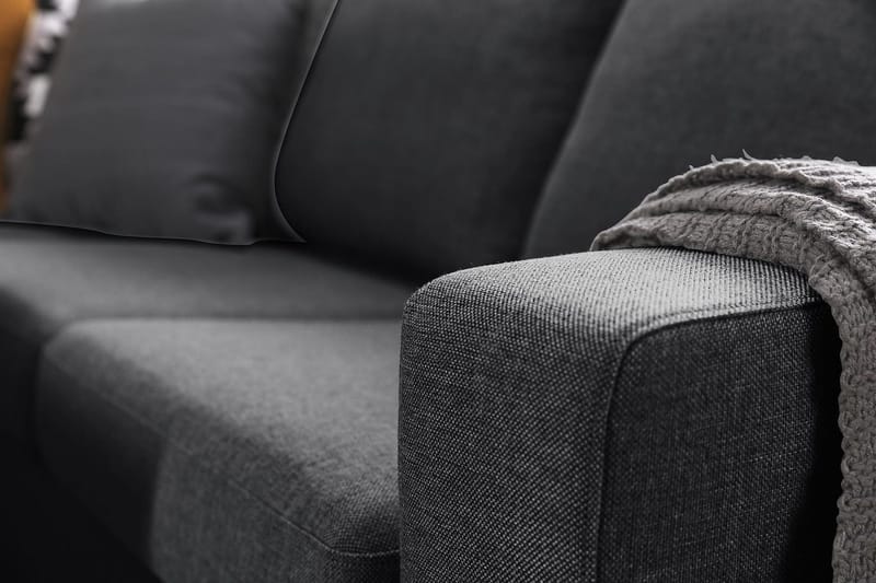 Crazy 5-personers Vendbar L-formet Large Hjørnesofa i Stof - Mørkegrå - Møbler - Sofaer - Hjørnesofa