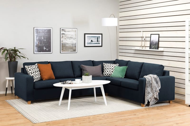 Crazy 5-personers Vendbar L-formet Large Hjørnesofa i Stof - Blå - Møbler - Sofaer - Hjørnesofa