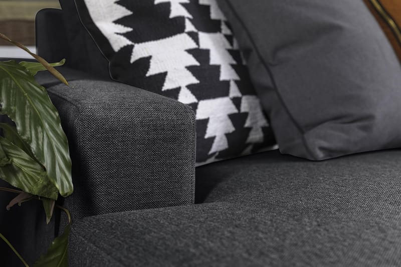 Crazy 5-personers Venstrevendt U-formet Hjørnesofa med Chaiselong i Stof - Mørkegrå - Møbler - Sofaer - Hjørnesofa