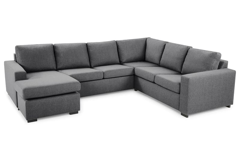 Crazy 5-personers Venstrevendt U-formet Hjørnesofa med Chaiselong i Stof - Mørkegrå - Møbler - Sofaer - Hjørnesofa