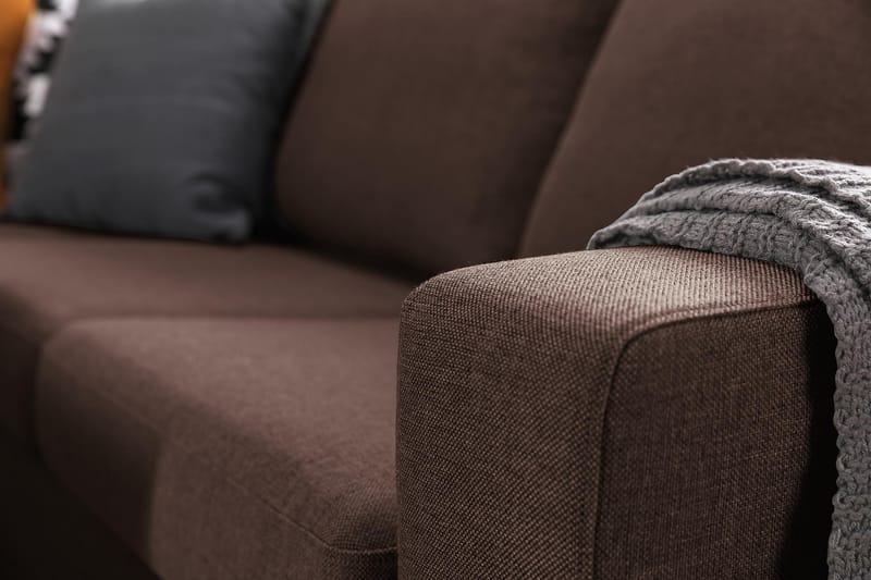 Crazy 5-personers Vendbar L-formet Large Hjørnesofa i Stof - Brun - Møbler - Sofaer - Hjørnesofa