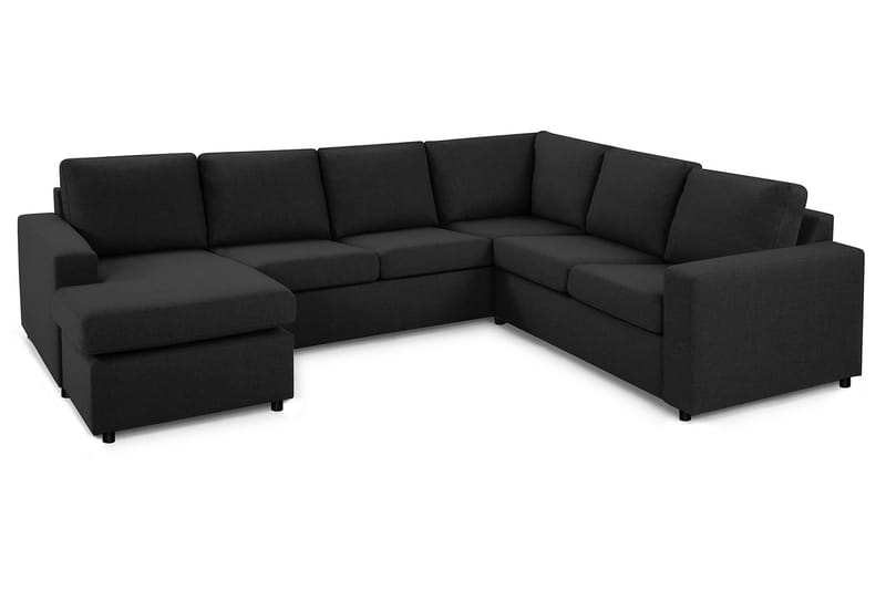 Crazy 5-personers Venstrevendt U-formet Hjørnesofa med Chaiselong i Stof - Antracit - Møbler - Sofaer - Hjørnesofa - Hjørnesofa med chaiselong