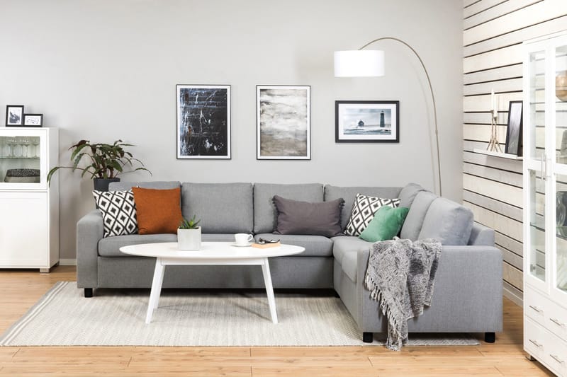 Crazy 5-personers Vendbar L-formet Large Hjørnesofa i Stof - Grå - Møbler - Sofaer - Hjørnesofa