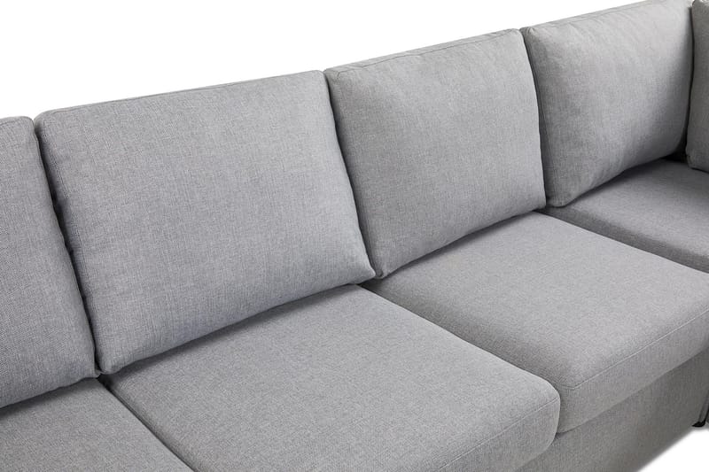 Crazy 5-personers Venstrevendt U-formet Hjørnesofa med Chaiselong i Stof - Grå - Møbler - Sofaer - Hjørnesofa