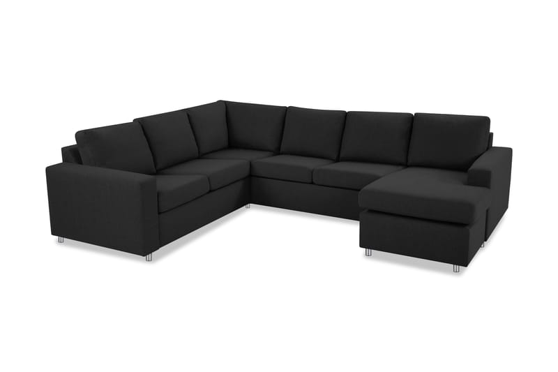 Crazy 5-personers Venstrevendt U-formet Hjørnesofa med Chaiselong i Stof - Antracit - Møbler - Sofaer - Hjørnesofa - Hjørnesofa med chaiselong