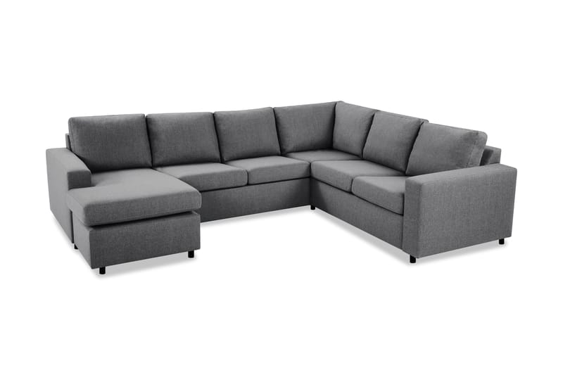 Crazy 5-personers Venstrevendt U-formet Hjørnesofa med Chaiselong i Stof - Mørkegrå - Møbler - Sofaer - Hjørnesofa