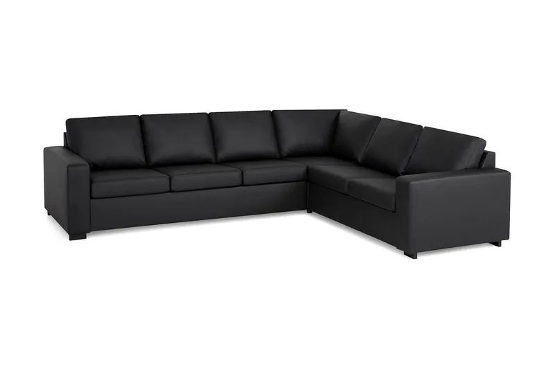 Crazy 5-personers Vendbar L-formet Large Hjørnesofa i Kunstlæder - Sort - Møbler - Sofaer - Sofa med chaiselong