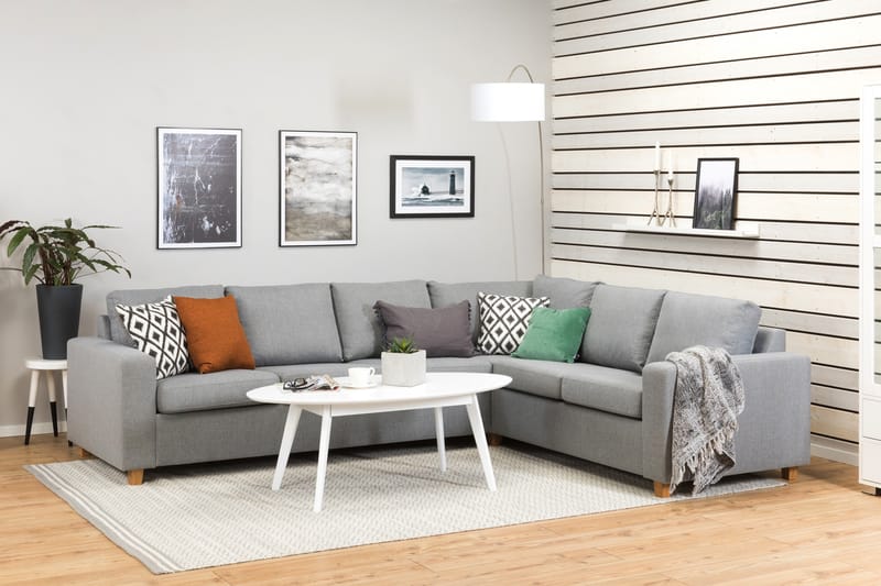 Crazy 5-personers Vendbar L-formet Large Hjørnesofa i Stof - Grå - Møbler - Sofaer - Hjørnesofa