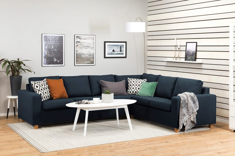 Crazy 5-personers Vendbar L-formet Large Hjørnesofa i Stof - Blå - Møbler - Sofaer - Hjørnesofa