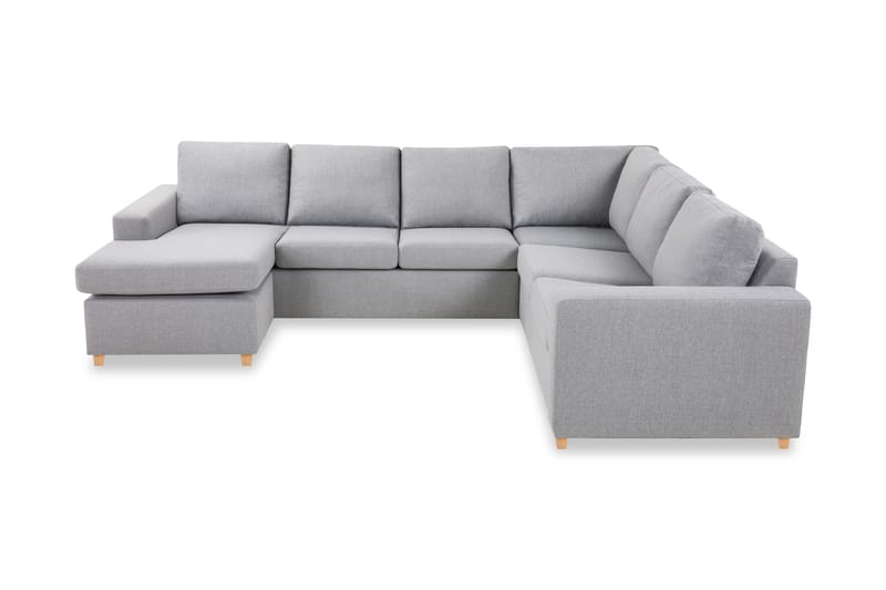 Crazy 5-personers Venstrevendt U-formet Hjørnesofa med Chaiselong i Stof - Grå - Møbler - Sofaer - Hjørnesofa - Hjørnesofa med chaiselong