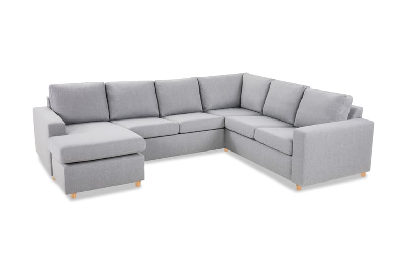 Crazy 5-personers Venstrevendt U-formet Hjørnesofa med Chaiselong i Stof - Grå - Møbler - Sofaer - Hjørnesofa - Hjørnesofa med chaiselong