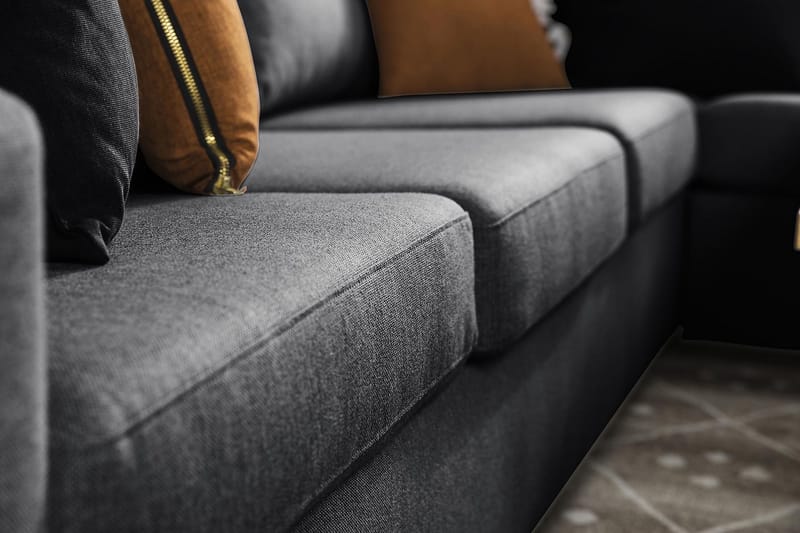 Crazy 5-personers Vendbar L-formet Large Hjørnesofa i Stof - Mørkegrå - Møbler - Sofaer - Hjørnesofa