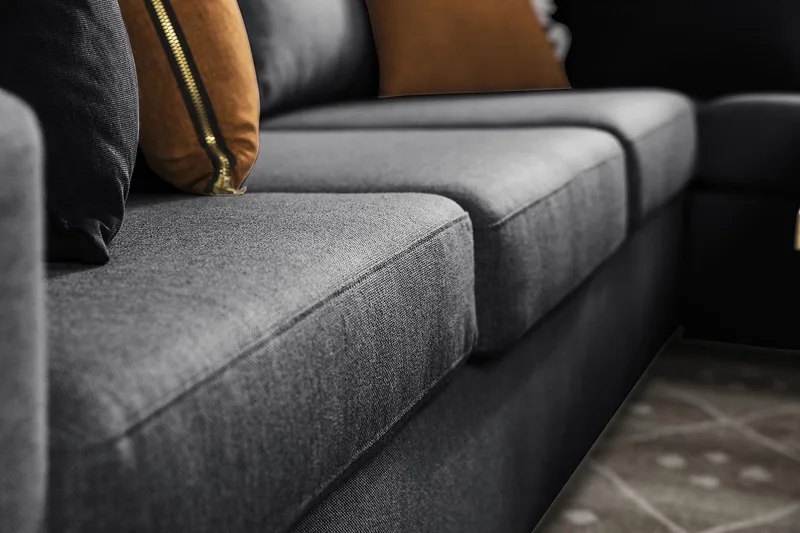 Crazy 5-personers Vendbar L-formet Large Hjørnesofa i Stof - Mørkegrå - Møbler - Sofaer - Hjørnesofa