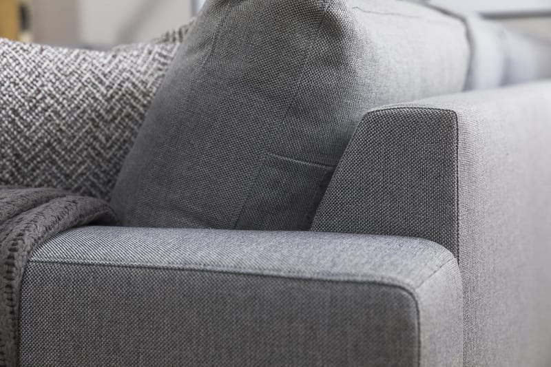 Crazy 5-personers Venstrevendt U-formet Hjørnesofa med Chaiselong i Stof - Grå - Møbler - Sofaer - Hjørnesofa