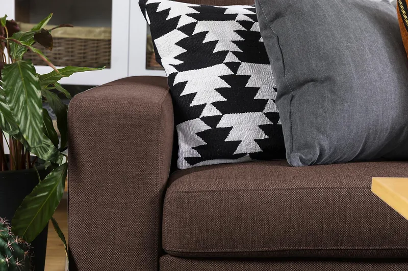 Crazy 5-personers Vendbar L-formet Large Hjørnesofa i Stof - Brun - Møbler - Sofaer - Hjørnesofa