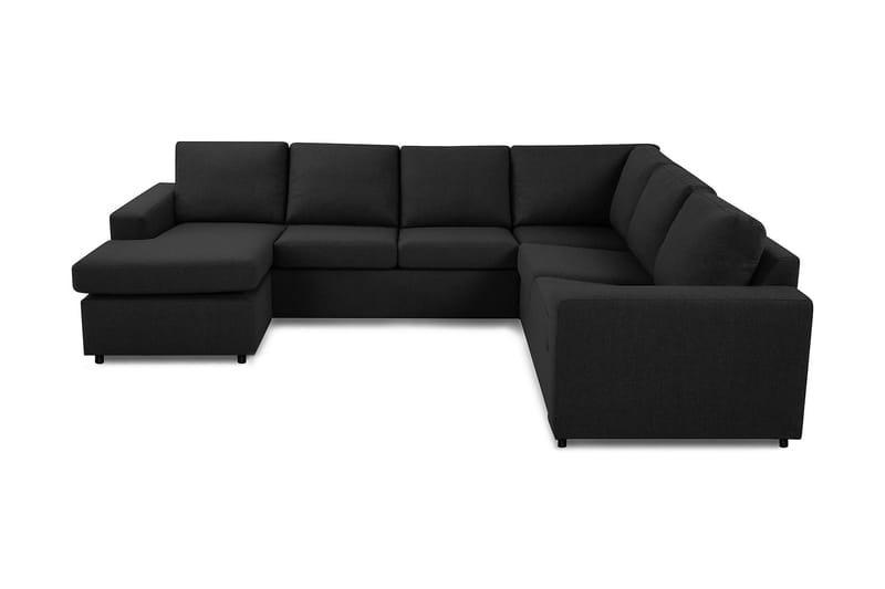 Crazy 5-personers Venstrevendt U-formet Hjørnesofa med Chaiselong i Stof, Antracit