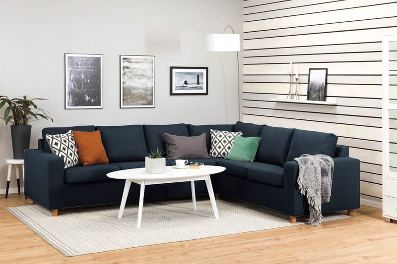 Crazy 5-personers Vendbar L-formet Large Hjørnesofa i Stof - Blå - Møbler - Sofaer - Hjørnesofa