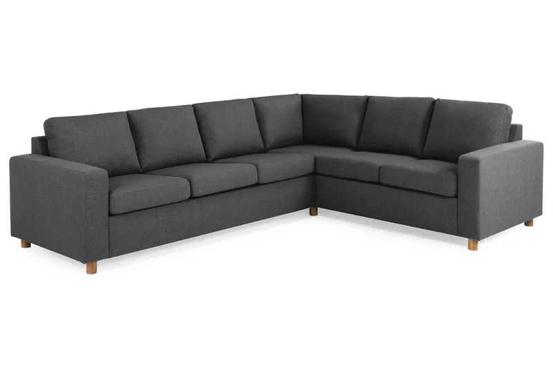 Crazy 5-personers Vendbar L-formet Large Hjørnesofa i Stof - Mørkegrå - Møbler - Sofaer - Hjørnesofa