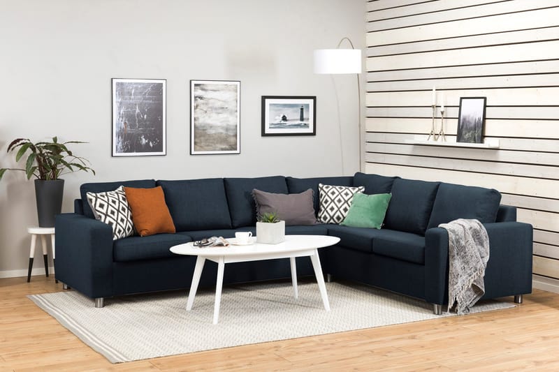 Crazy 5-personers Vendbar L-formet Large Hjørnesofa i Stof - Blå - Møbler - Sofaer - Hjørnesofa