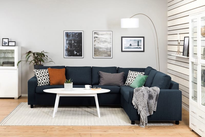 Crazy 5-personers Vendbar L-formet Large Hjørnesofa i Stof - Blå - Møbler - Sofaer - Hjørnesofa