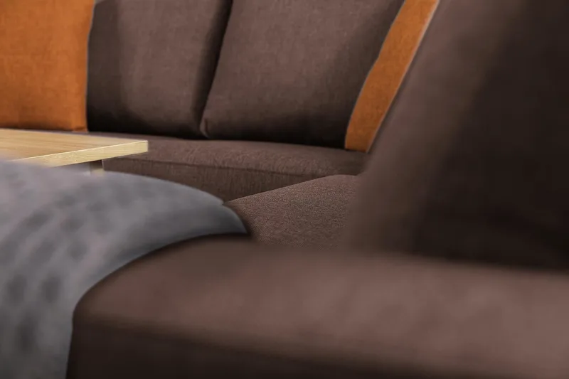 Crazy 5-personers Vendbar L-formet Large Hjørnesofa i Stof - Brun - Møbler - Sofaer - Hjørnesofa