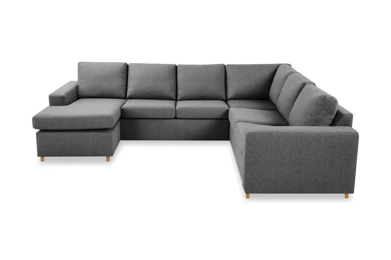 Crazy 5-personers Venstrevendt U-formet Hjørnesofa med Chaiselong i Stof - Mørkegrå - Møbler - Sofaer - Hjørnesofa - Hjørnesofa med chaiselong