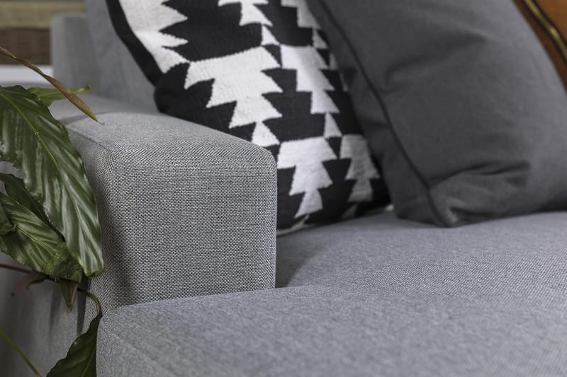 Crazy 5-personers Venstrevendt U-formet Hjørnesofa med Chaiselong i Stof - Grå - Møbler - Sofaer - Hjørnesofa