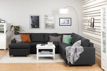 Crazy 6-personers Venstrevendt U-formet Large Hjørnesofa med Chaiselong i Stof - Antracit - Møbler - Sofaer - Hjørnesofa - Hjørnesofa med chaiselong