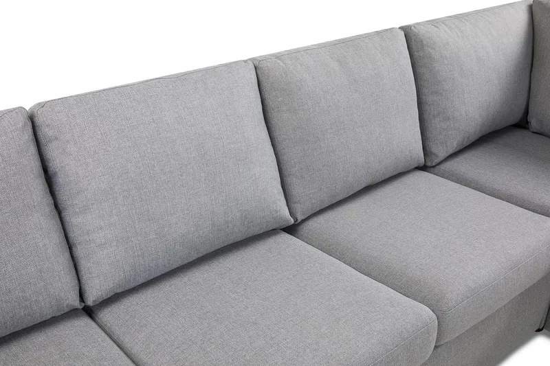 Crazy 6-personers Venstrevendt U-formet Large Hjørnesofa med Chaiselong i Stof - Grå - Møbler - Sofaer - Hjørnesofa - Hjørnesofa med chaiselong