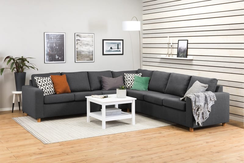Crazy 6-personers Vendbar L-formet X-Large Hjørnesofa i Stof - Mørkegrå - Møbler - Sofaer - Hjørnesofa