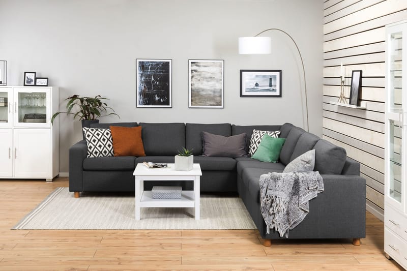 Crazy 6-personers Vendbar L-formet X-Large Hjørnesofa i Stof - Mørkegrå - Møbler - Sofaer - Hjørnesofa