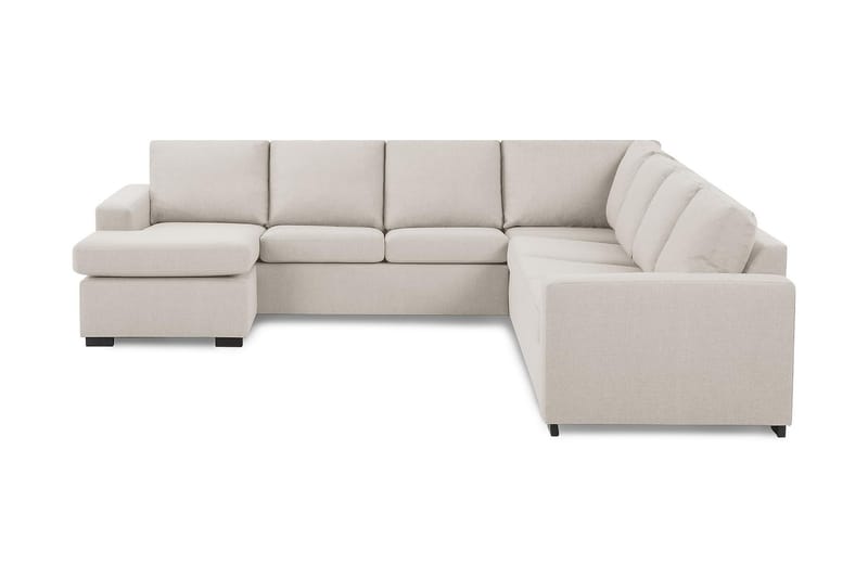 Crazy 6-personers Venstrevendt U-formet Large Hjørnesofa med Chaiselong i Stof - Beige - Møbler - Sofaer - Hjørnesofa - Hjørnesofa med chaiselong