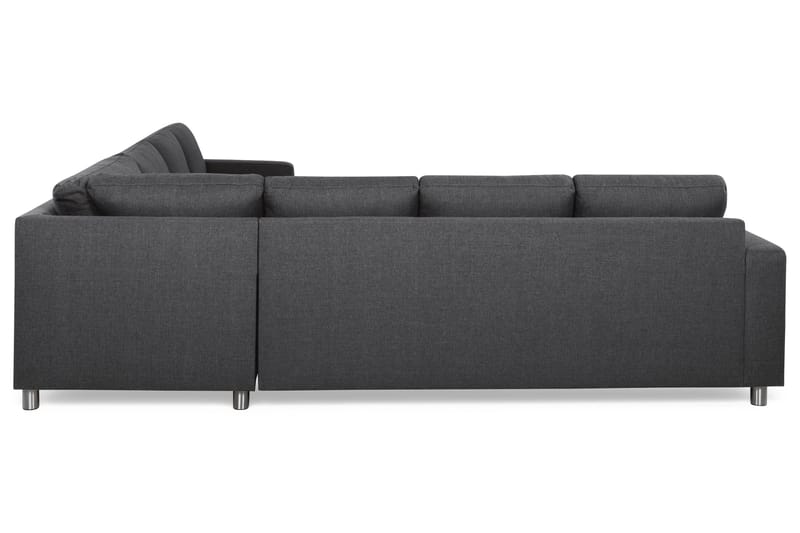 Crazy 6-personers Venstrevendt U-formet Large Hjørnesofa med Chaiselong i Stof - Mørkegrå - Møbler - Sofaer - Hjørnesofa - Hjørnesofa med chaiselong