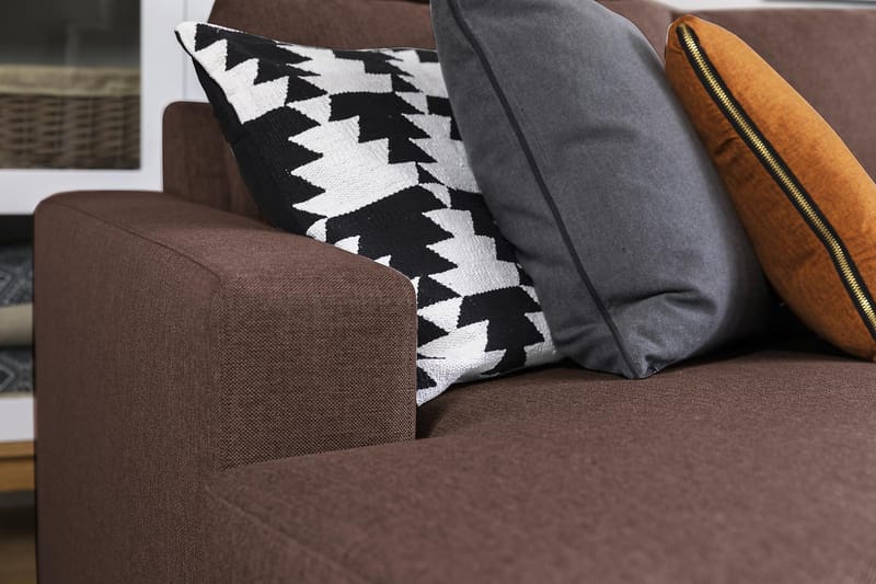 Crazy 6-personers Venstrevendt U-formet X-Large Hjørnesofa med Chaiselong i Stof - Brun - Møbler - Sofaer - Hjørnesofa - Hjørnesofa med chaiselong