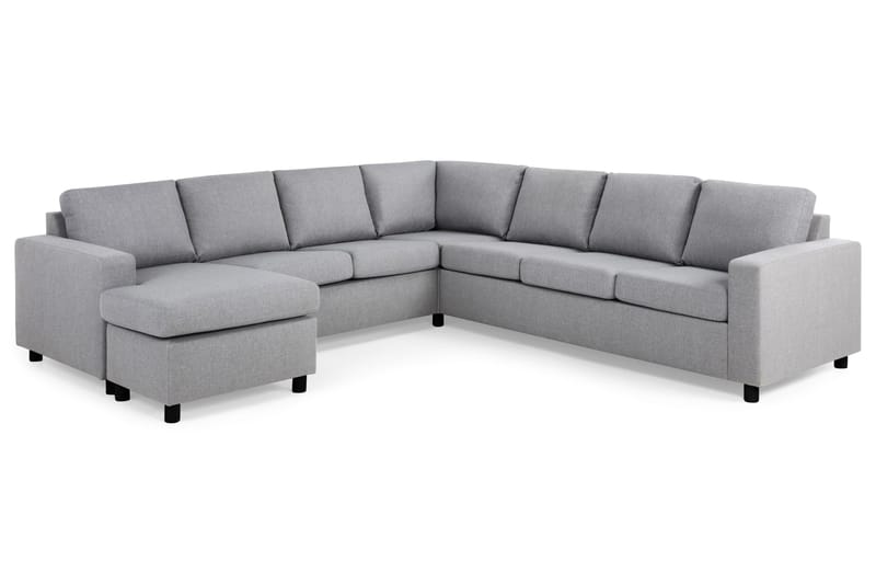 Crazy 6-personers Venstrevendt U-formet Large Hjørnesofa med Chaiselong i Stof - Grå - Møbler - Sofaer - Hjørnesofa - Hjørnesofa med chaiselong