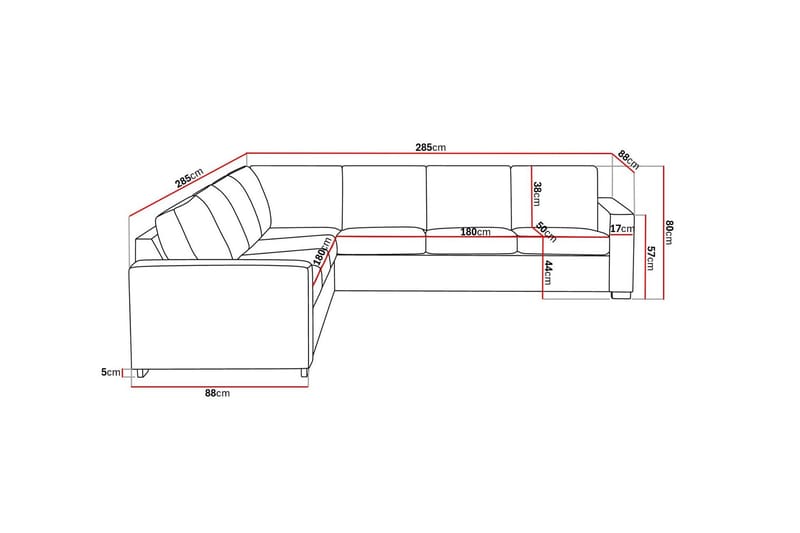 Crazy 6-personers Vendbar L-formet X-Large Hjørnesofa i Stof - Beige - Møbler - Sofaer - Hjørnesofa
