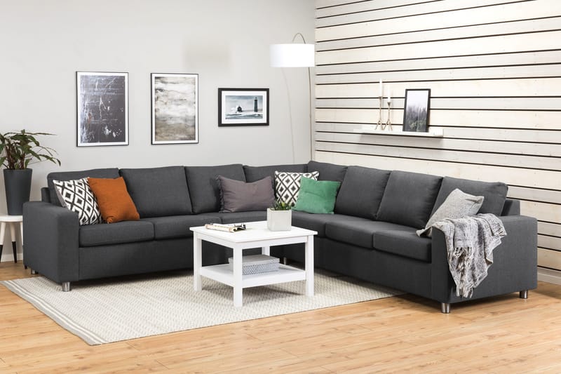 Crazy 6-personers Vendbar L-formet X-Large Hjørnesofa i Stof - Mørkegrå - Møbler - Sofaer - Hjørnesofa