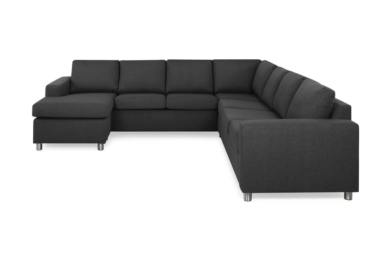 Crazy 6-personers Venstrevendt U-formet Large Hjørnesofa med Chaiselong i Stof - Antracit - Møbler - Sofaer - Hjørnesofa - Hjørnesofa med chaiselong