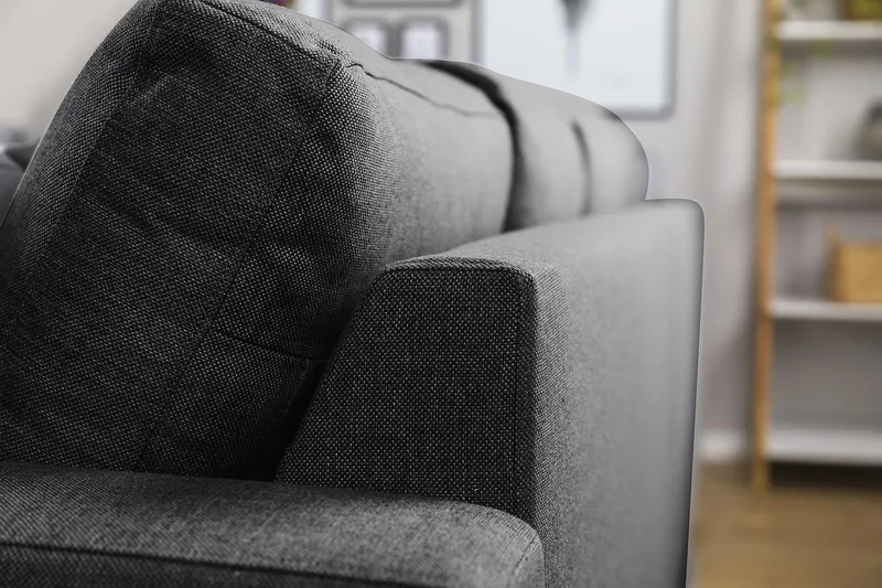 Crazy 6-personers Venstrevendt U-formet Large Hjørnesofa med Chaiselong i Stof - Mørkegrå - Møbler - Sofaer - Hjørnesofa - Hjørnesofa med chaiselong