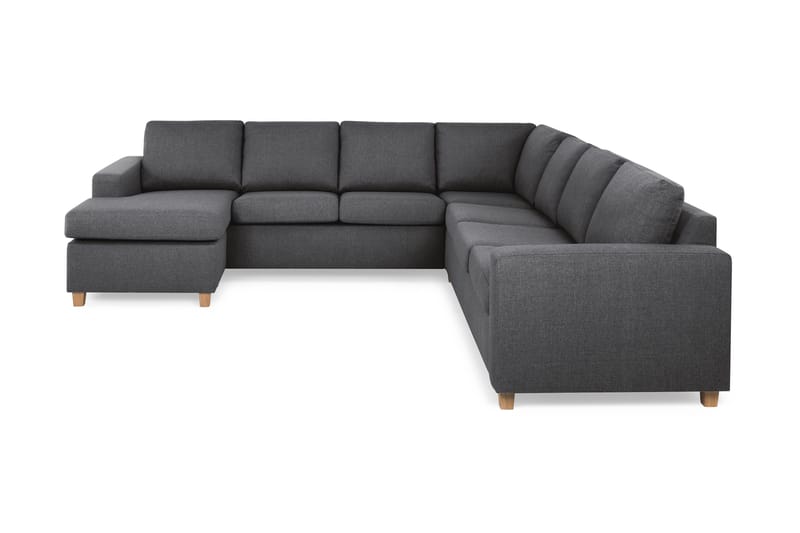 Crazy 6-personers Venstrevendt U-formet Large Hjørnesofa med Chaiselong i Stof, Mørkegrå
