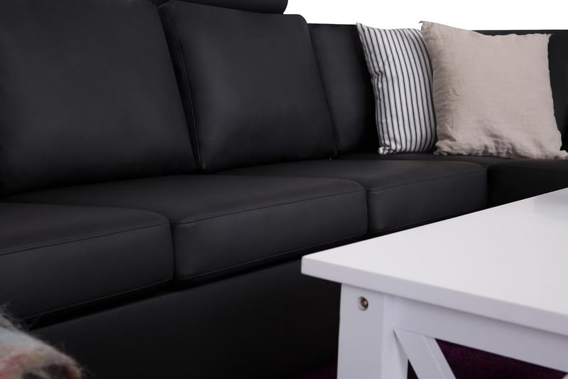 Crazy 6-personers Venstrevendt U-formet X-Large Hjørnesofa med Chaiselong i Kunstlæder - Sort - Møbler - Sofaer - Hjørnesofa - Hjørnesofa med chaiselong