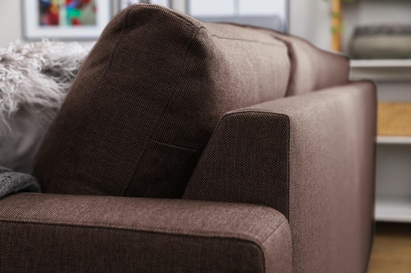 Crazy 6-personers Venstrevendt U-formet X-Large Hjørnesofa med Chaiselong i Stof - Brun - Møbler - Sofaer - Hjørnesofa - Hjørnesofa med chaiselong